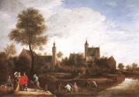 David Teniers the Younger - A View Of Het Sterckshof Near Antwerp